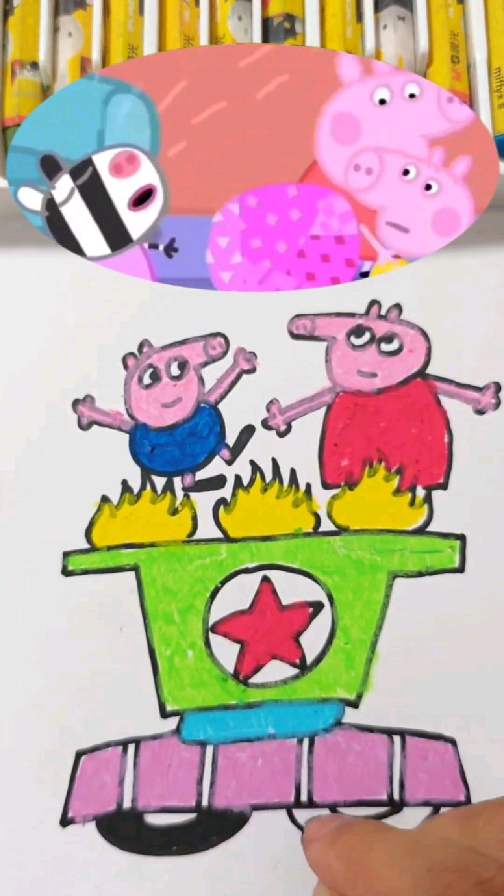 小猪乔治和佩奇的简笔画