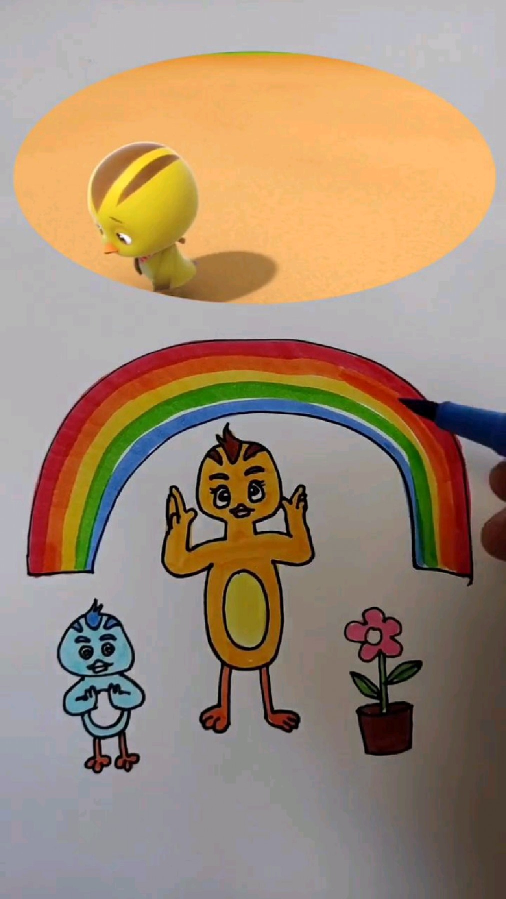 小鸭创意简笔画手绘