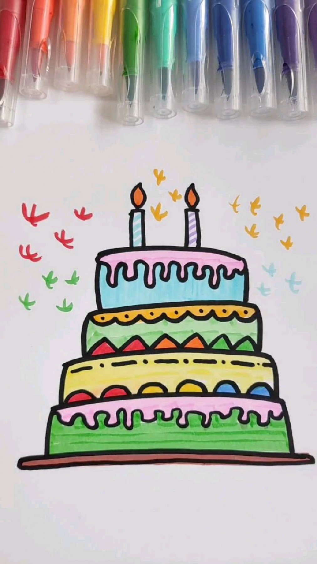 生日蛋糕创意简笔画