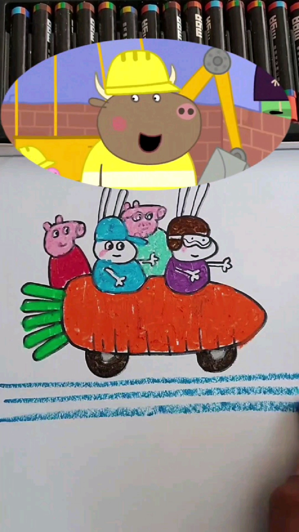 小猪佩奇和胡萝卜简笔画