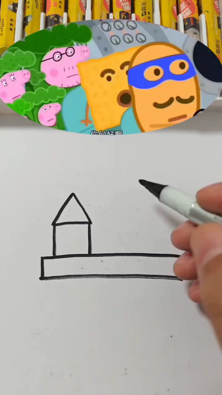 创意手绘简笔画小猪佩奇