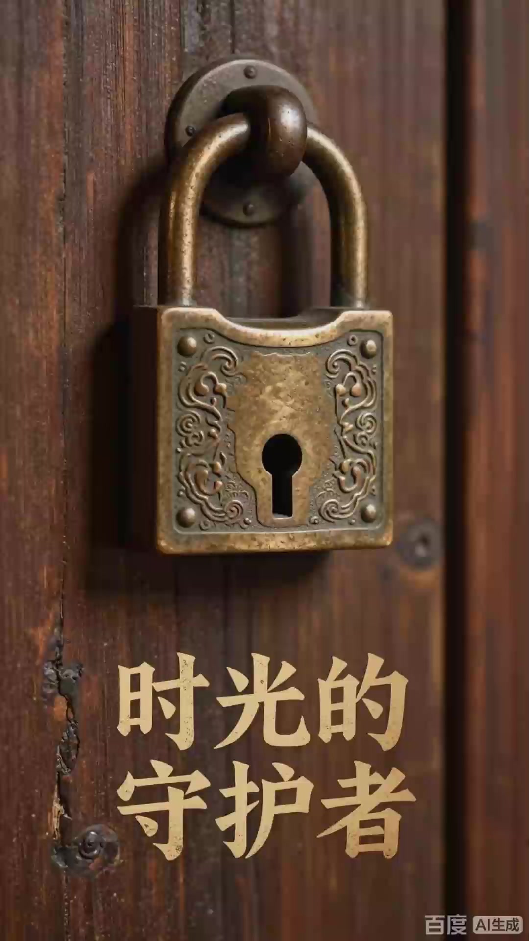 老式铜锁摩擦声响，传统门锁的温柔声音。
