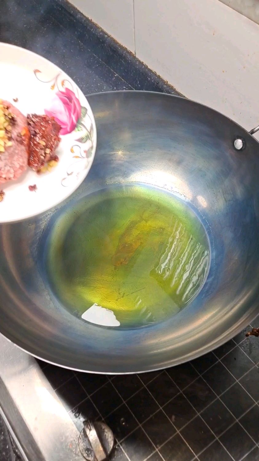 家常菜,猪肉沫炒青菜