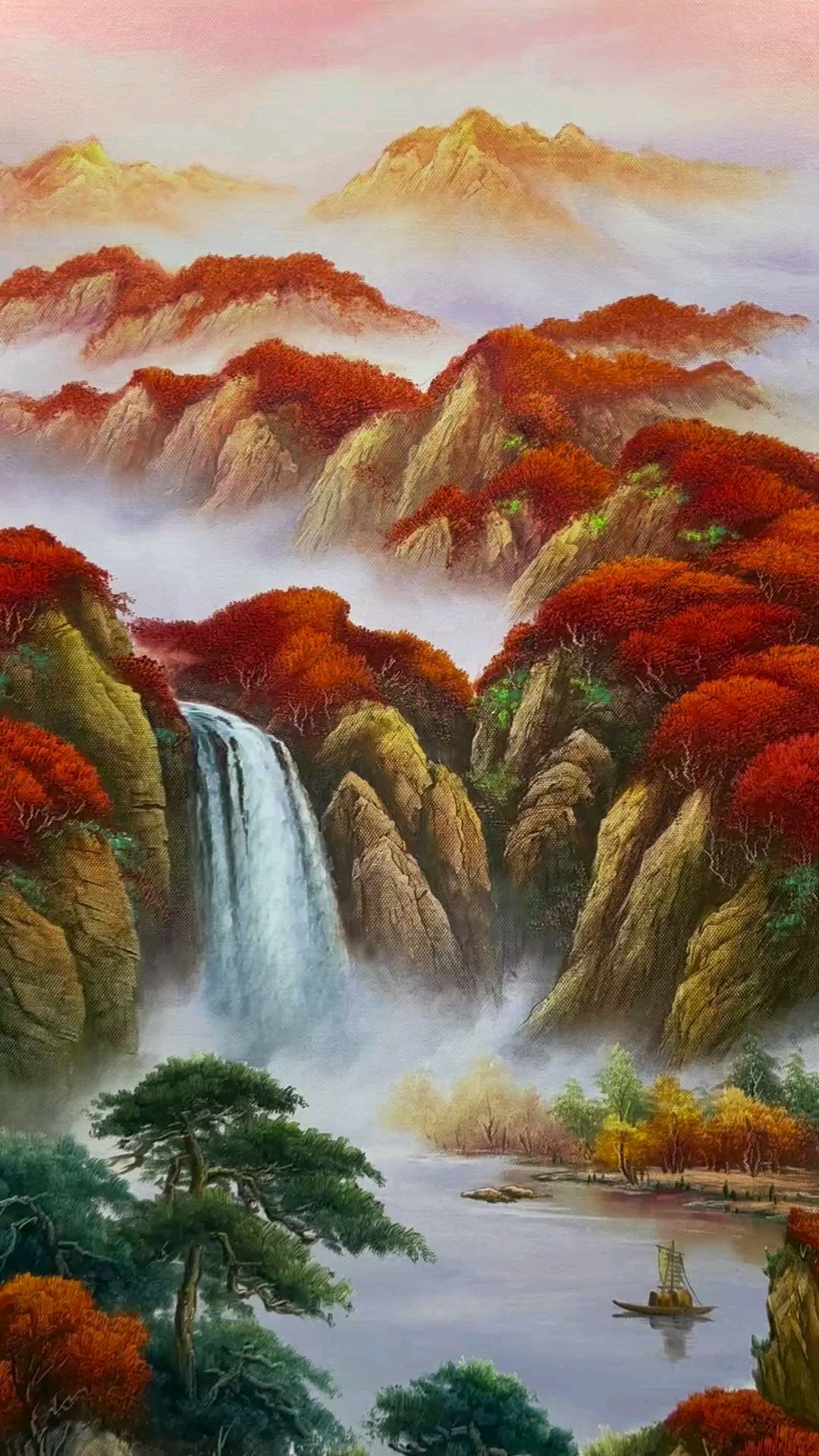 山水风景鸿运当头