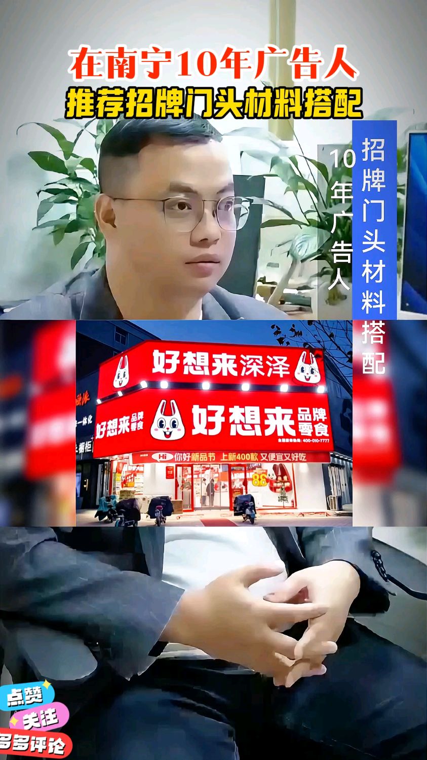 招牌门头材料搭配推荐 #南宁炫彩发光字 #南宁发光字