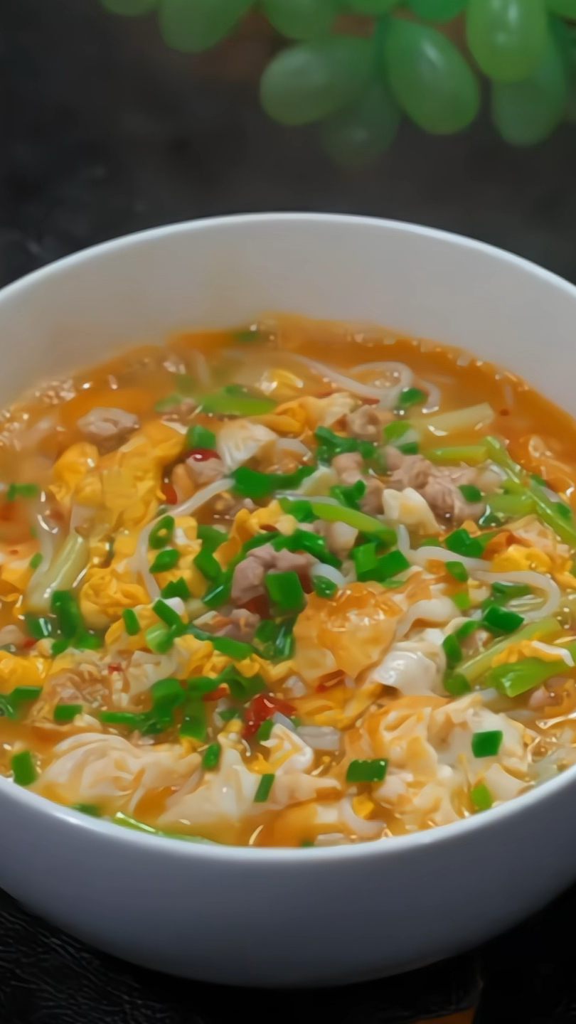 早餐怎么少得了这碗鸡蛋肉末汤米粉呢 #嗦粉