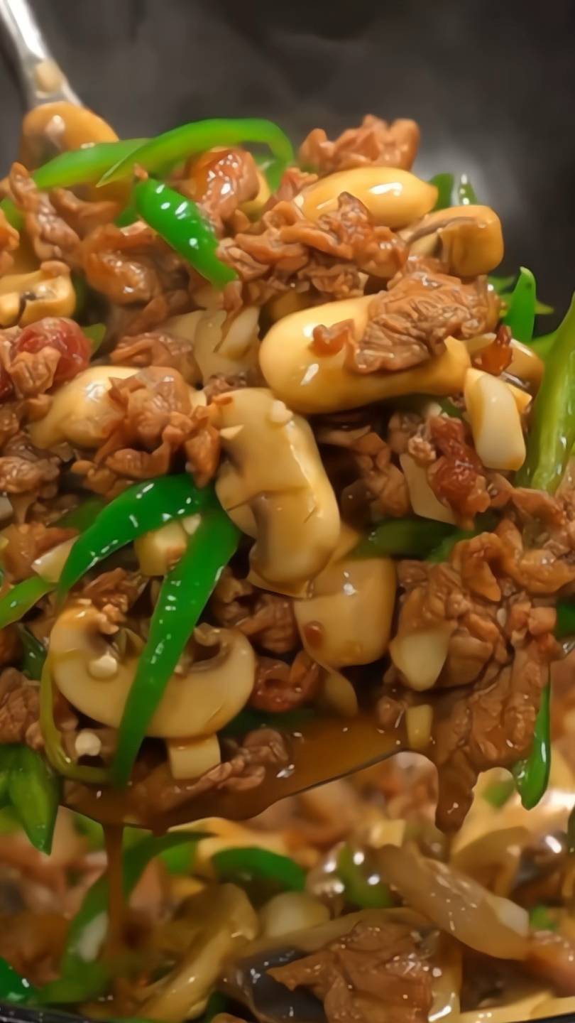 又嫩又鲜美的口蘑炒肉,简单美味又下饭 #下饭菜