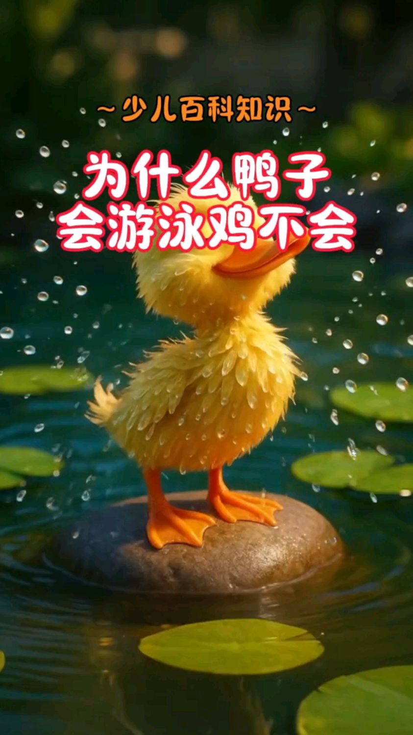 少儿百科知识《为什么鸭子会游泳鸡不会》