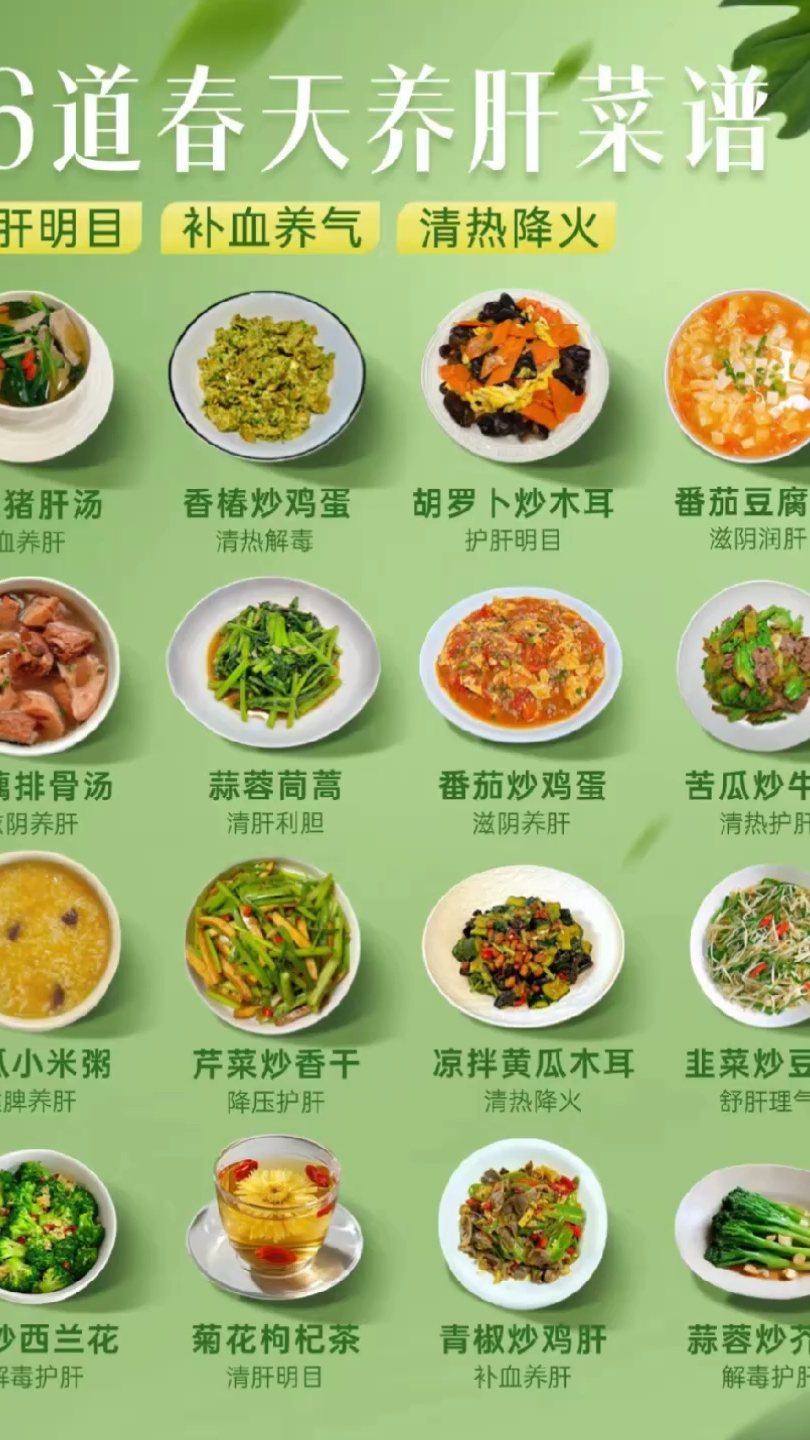 16种春天养肝食谱,护肝降火,补气养血,简单易做!