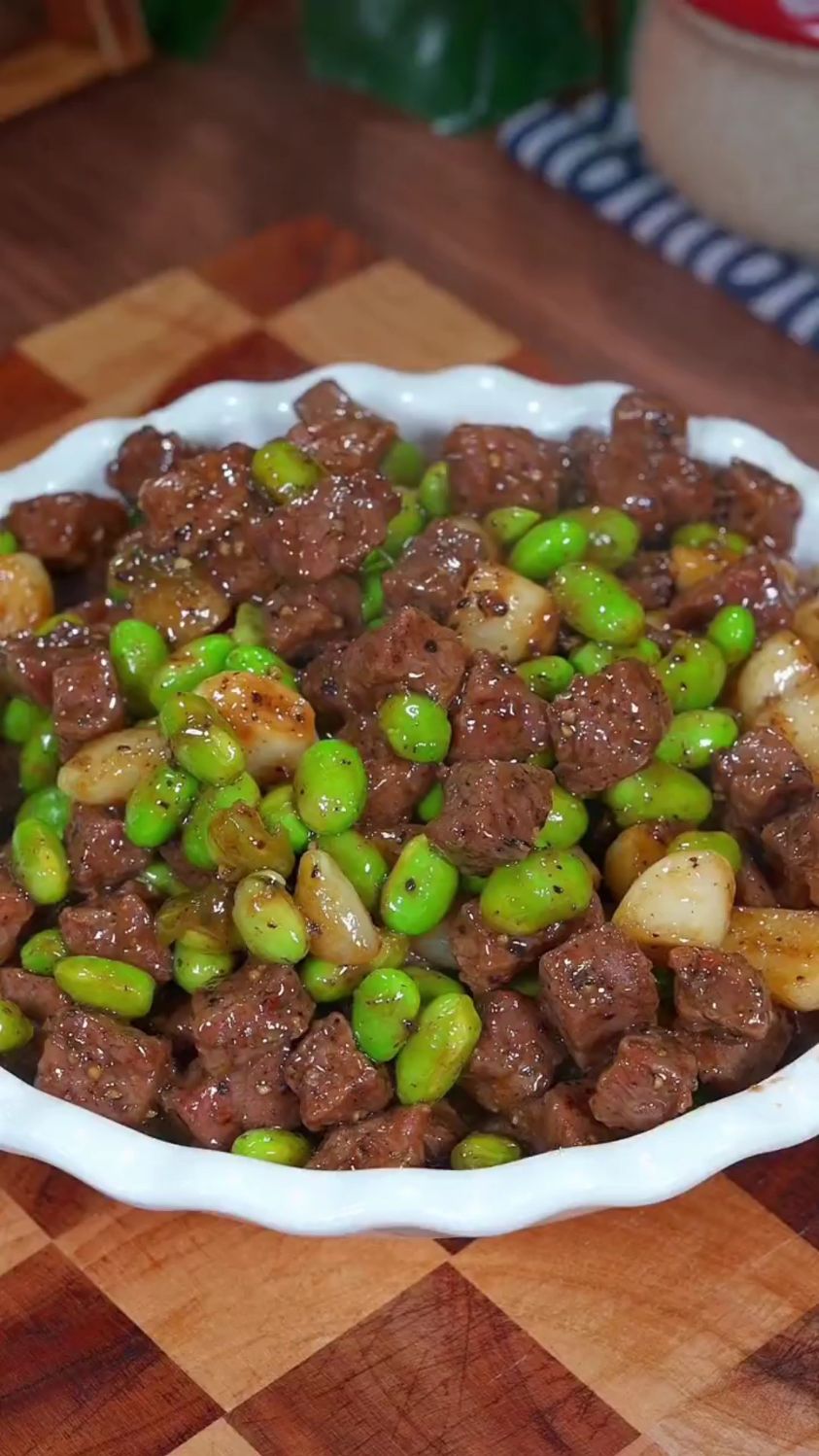 分享一道小孩超爱吃的毛豆炒牛肉做法