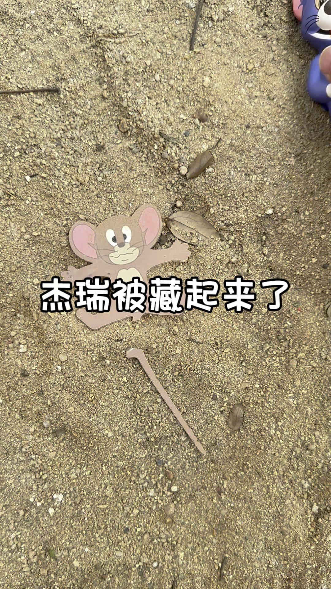 汤姆猫害怕我责怪他,把杰瑞藏在土里了