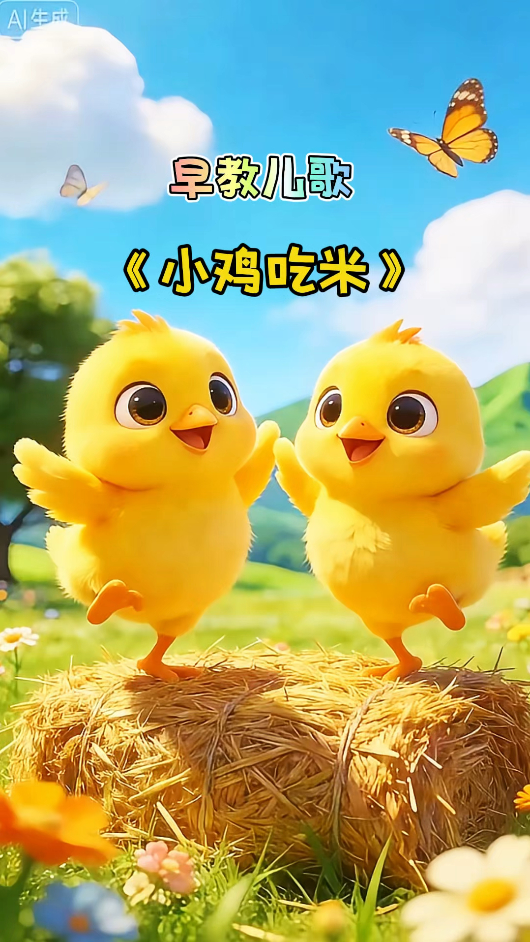 早教儿歌动画《小鸡吃米》