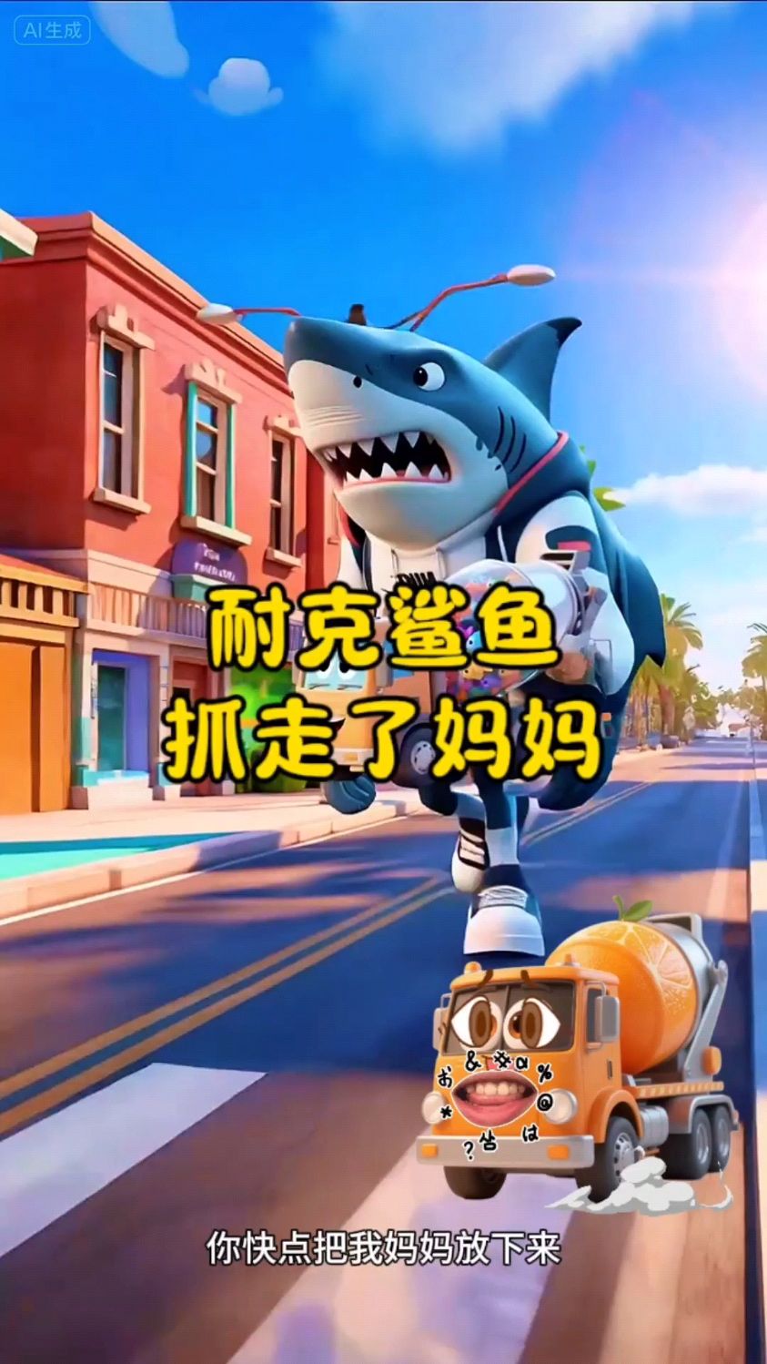 耐克鲨鱼抓走了妈妈