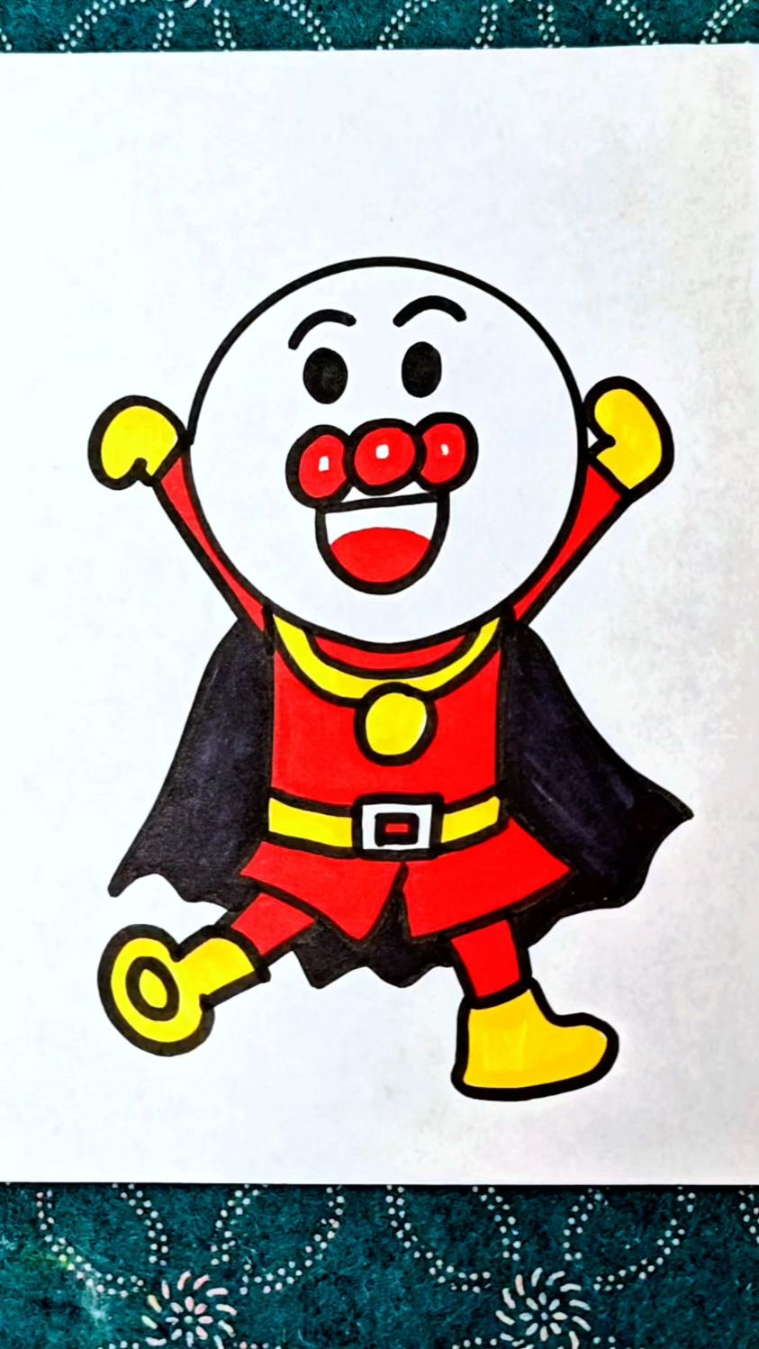 小瓶盖画面包超人简笔画教程