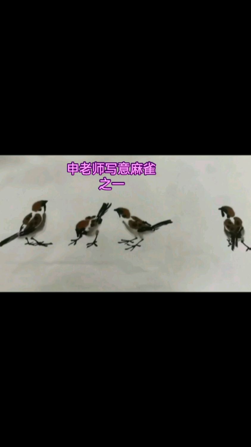 申老师写意麻雀之一
