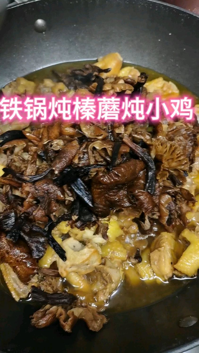 铁锅炖小鸡炖蘑菇
