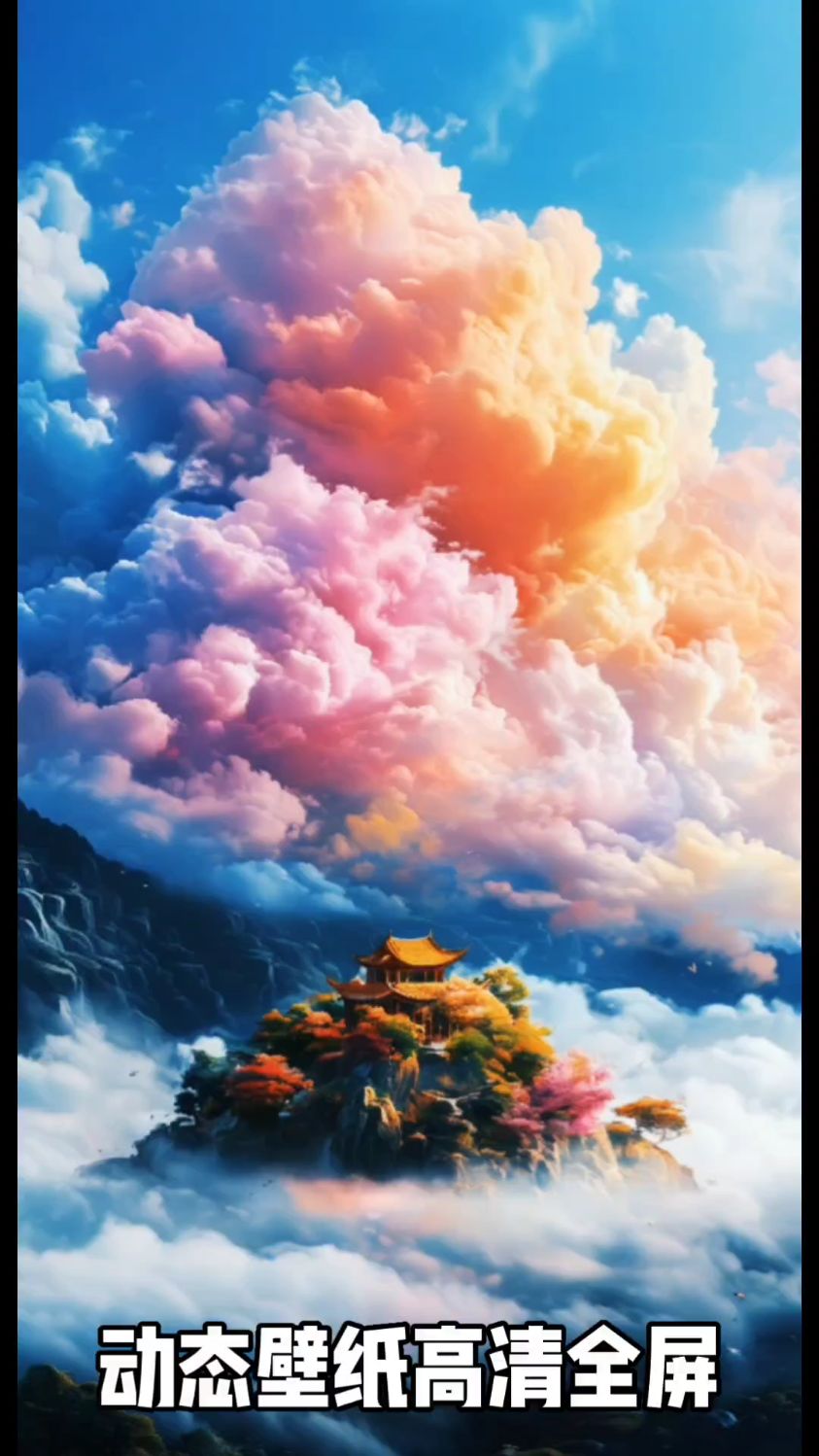 彩云飘然火焰冲天动态壁纸高清全屏
