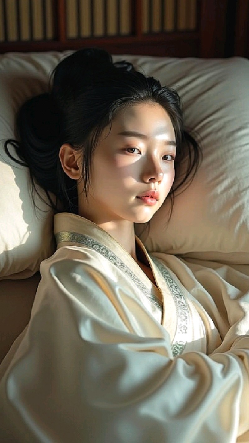 日光射在少女脸上，日复一日的照射下，少女长成妩媚少妇
