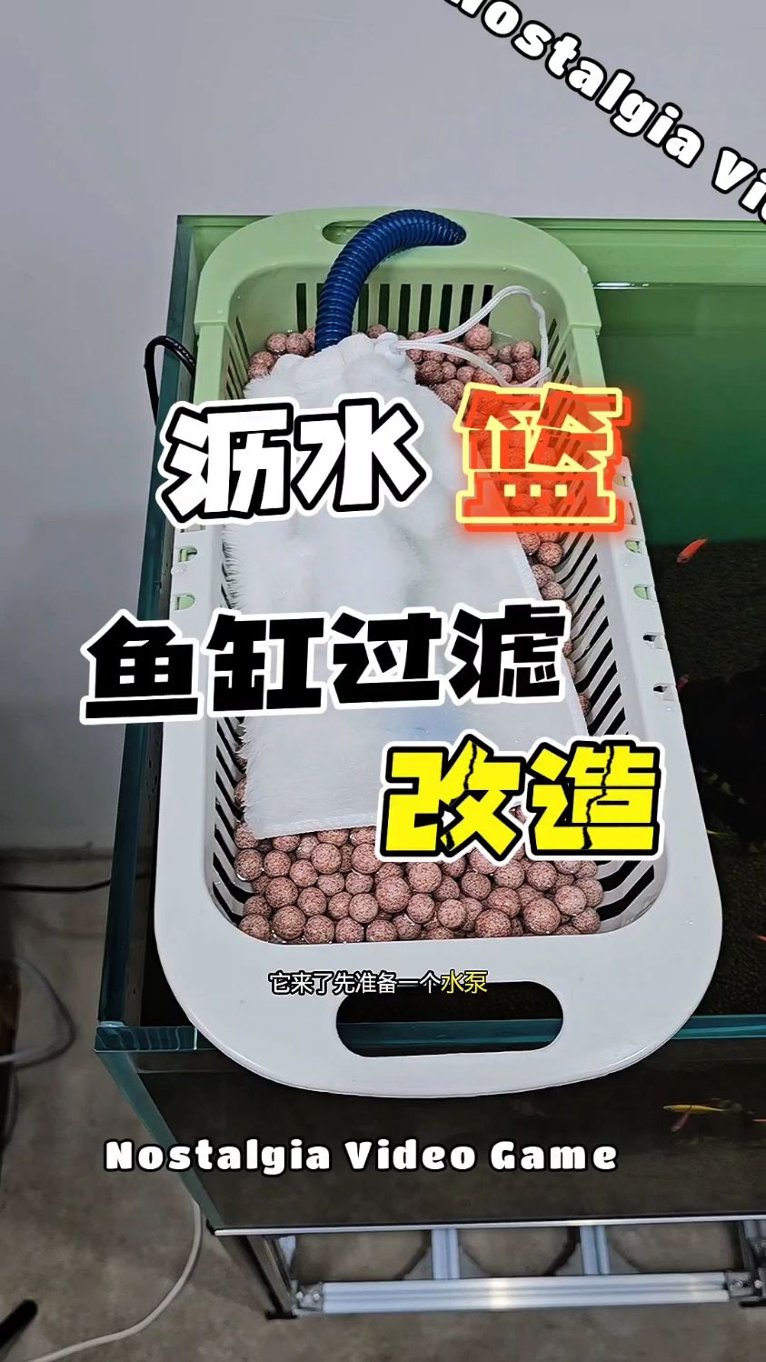 鱼缸过滤盒可伸缩沥水篮洗菜水果菜篮双层家用厨房水槽