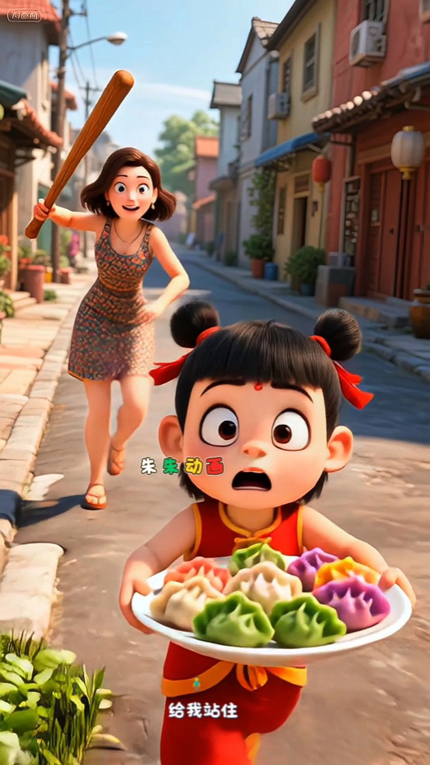 #原创动画 儿童动画 #启蒙教育 #动画小故事 小哪吒拿了阿姨的饺子