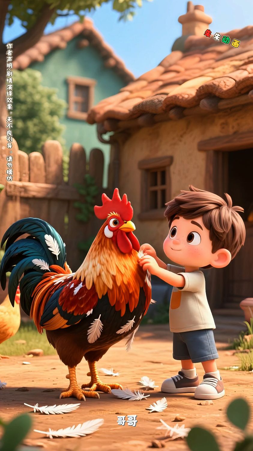 启蒙教育 #儿童动画 #儿童益智早教 哥哥干嘛把公鸡羽毛拔掉