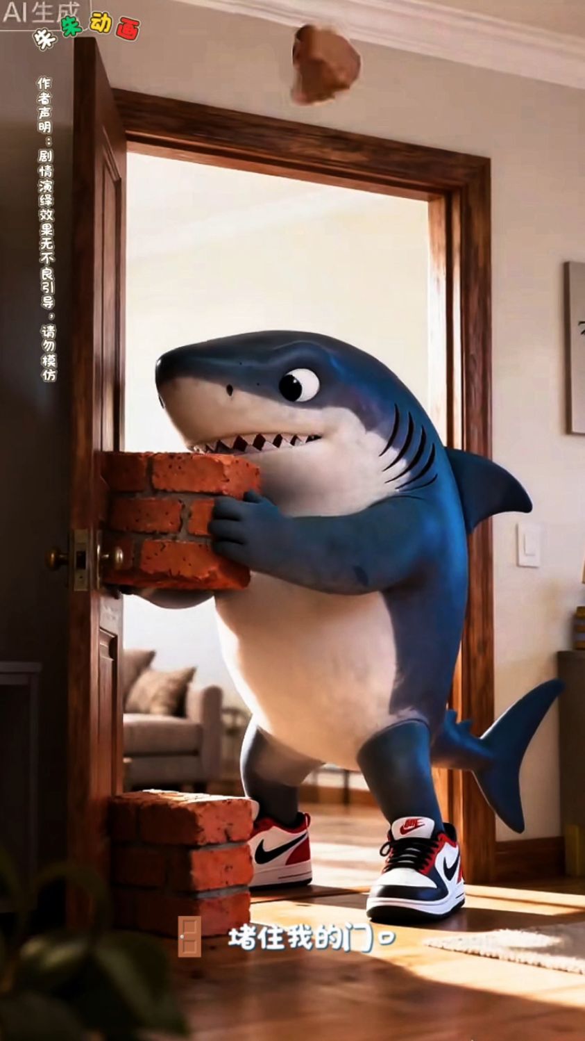 #动画小故事#小朋友爱看的视频#耐克鲨鱼怎么把我家门口给堵住了