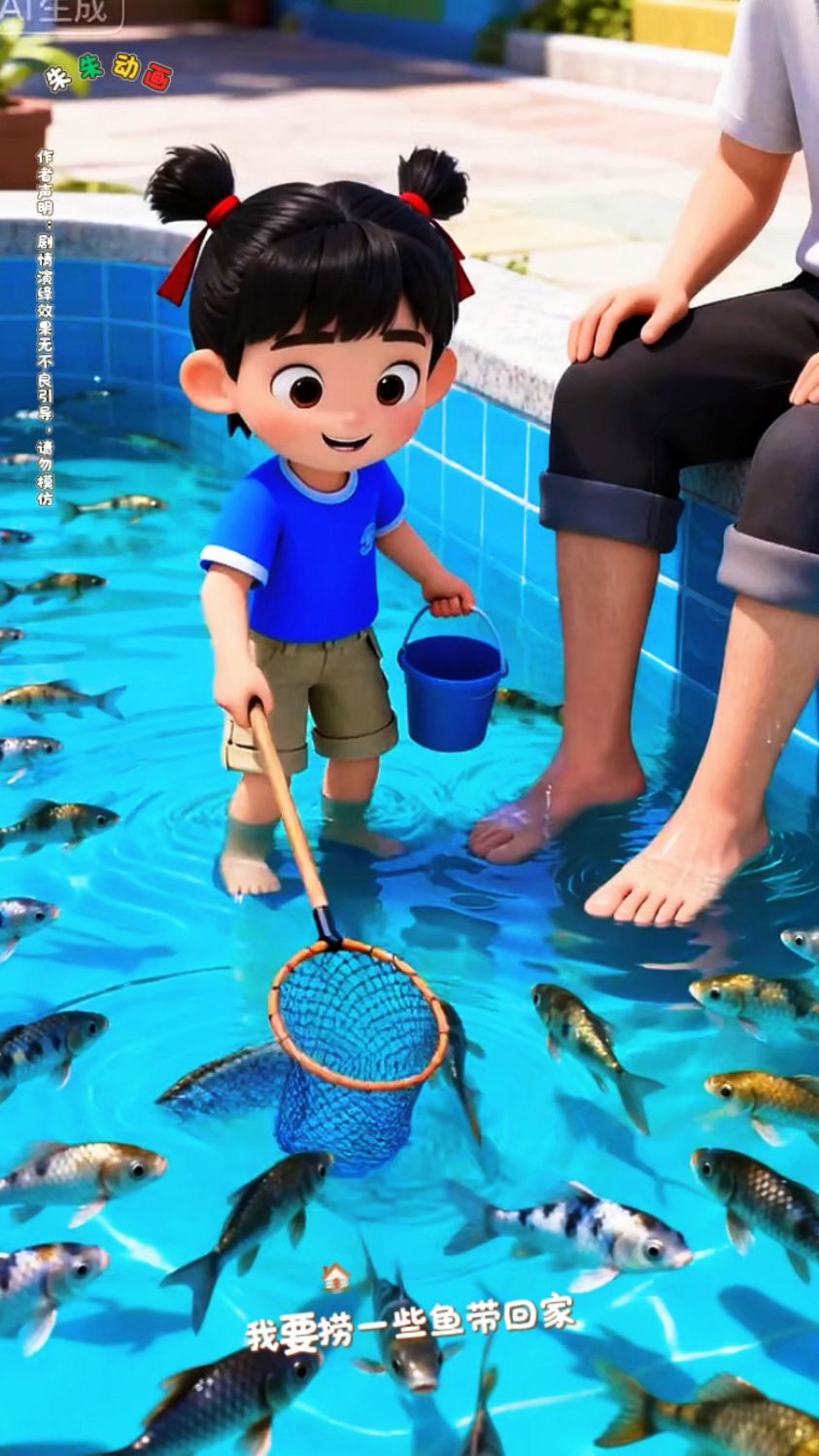 小朋友都爱看的动画片 #热门动画#二次元 小鱼干嘛咬爸爸的脚