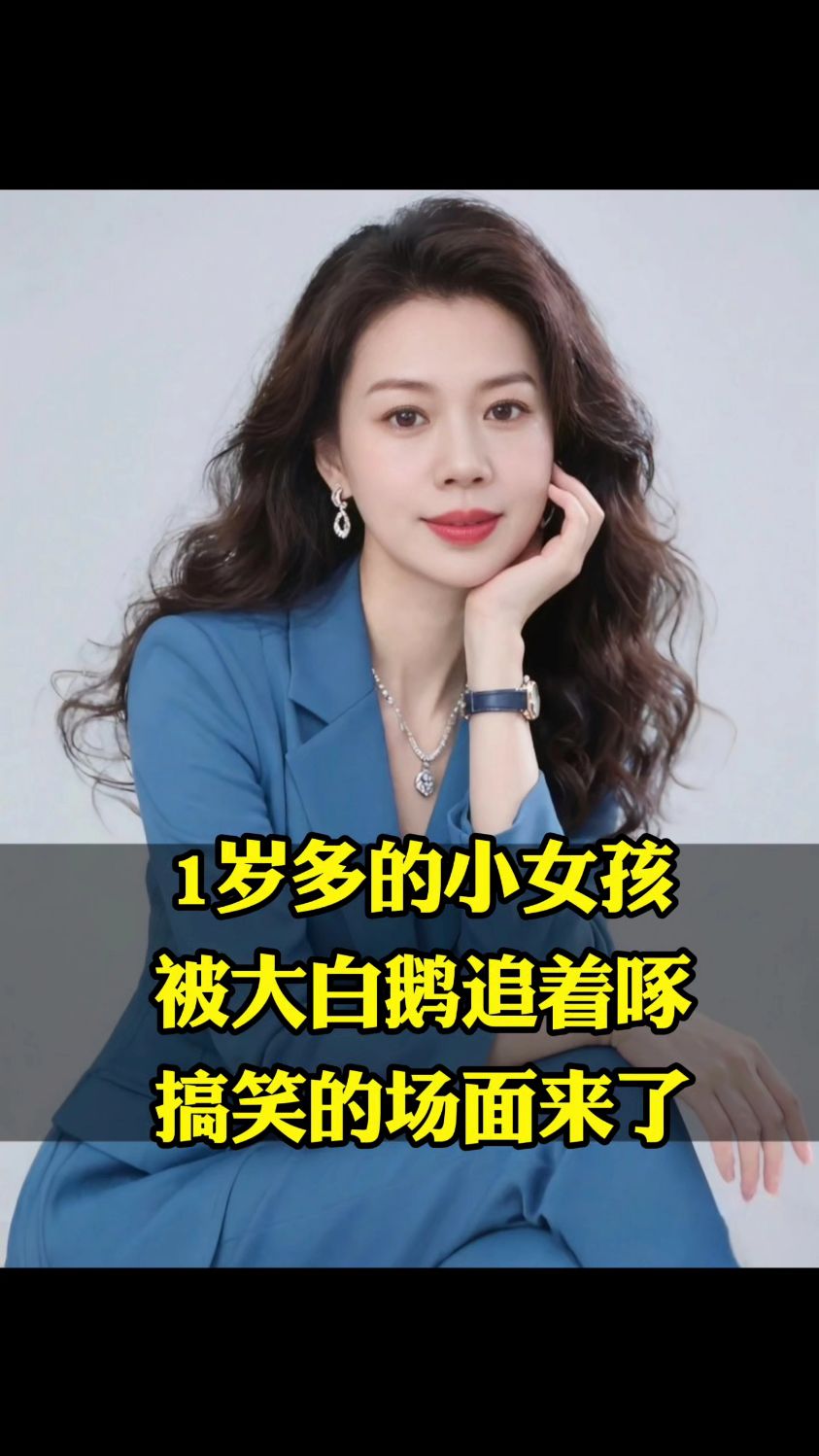 1岁多的小女孩被大白鹅追着啄 搞笑的场面来了