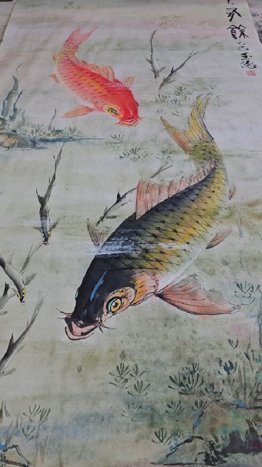 胡玉德老师讲解《年年有余》黄河鲤鱼与小鱼组合国画小写意作品