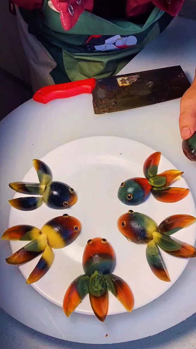 松花蛋制作的小金鱼太漂亮了