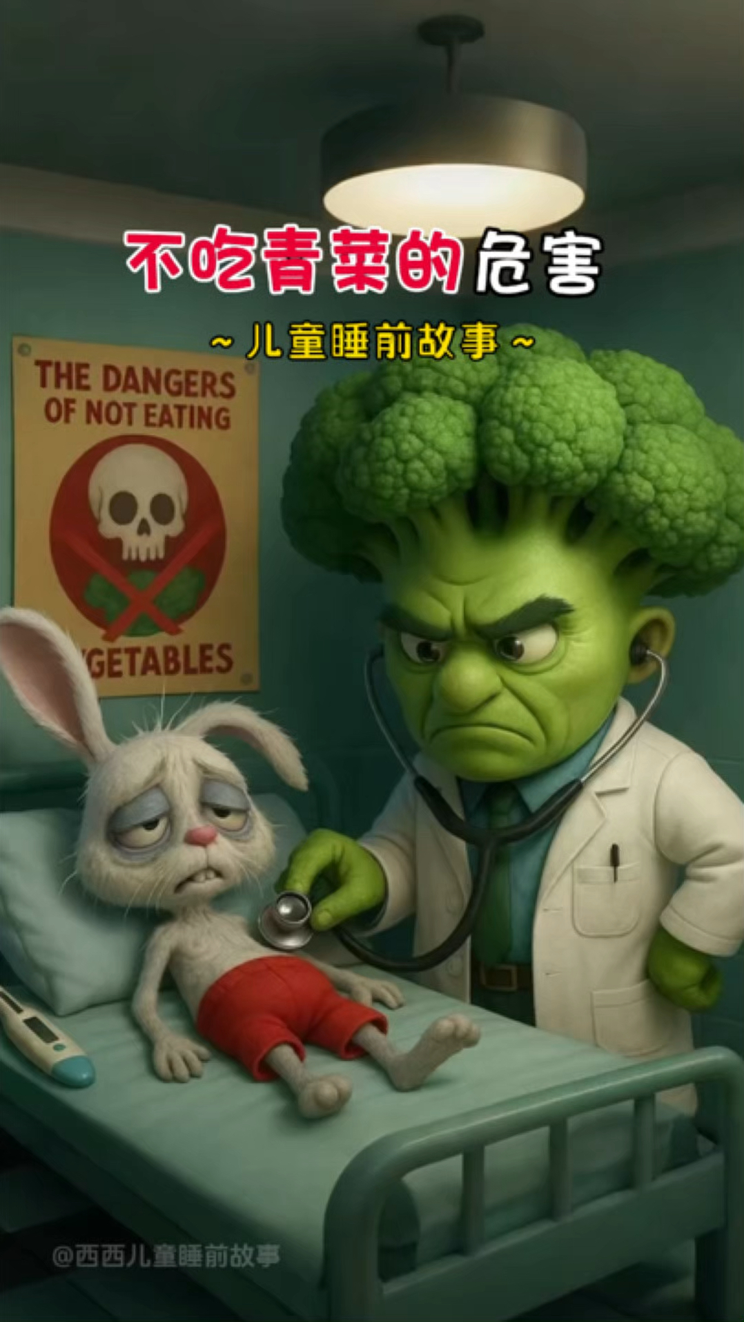 睡前故事《不吃青菜的危害》小朋友们，吃饭不可以挑食要多吃蔬菜