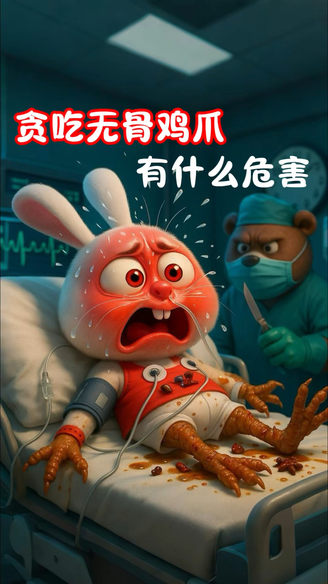 儿童睡前故事《贪吃无骨鸡爪有什么危害》