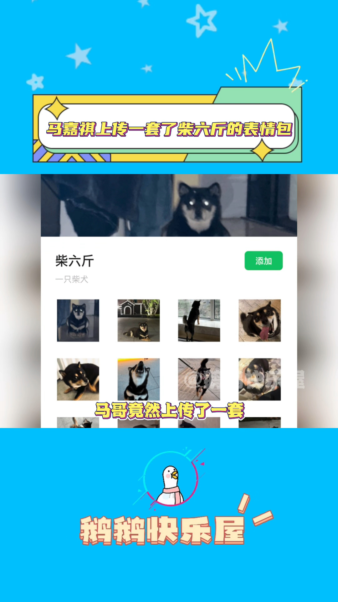 马嘉祺悄悄上传了一套柴六斤的表情包