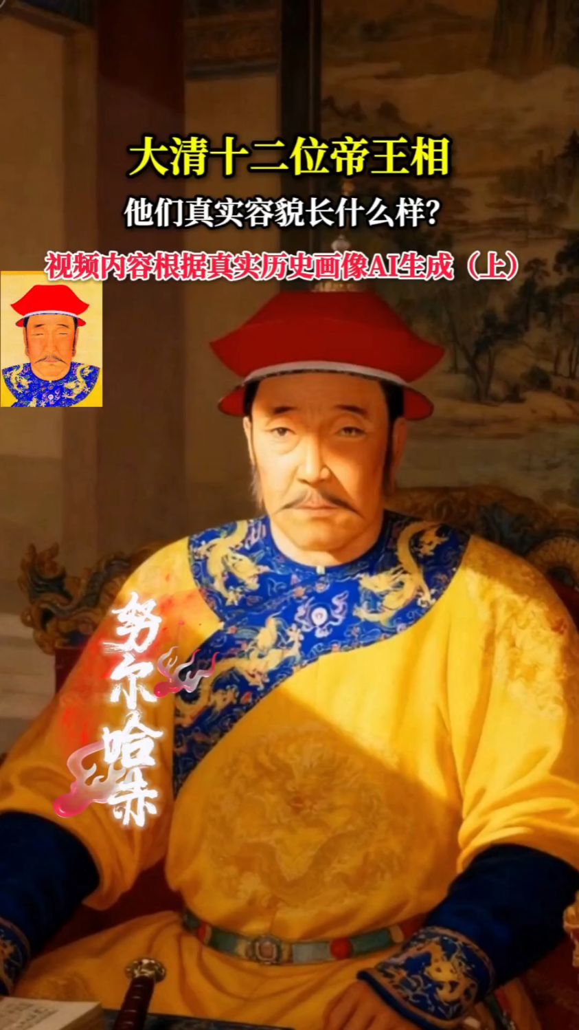 大清十二位帝王,他们长什么样?AI还原他们真实容貌!