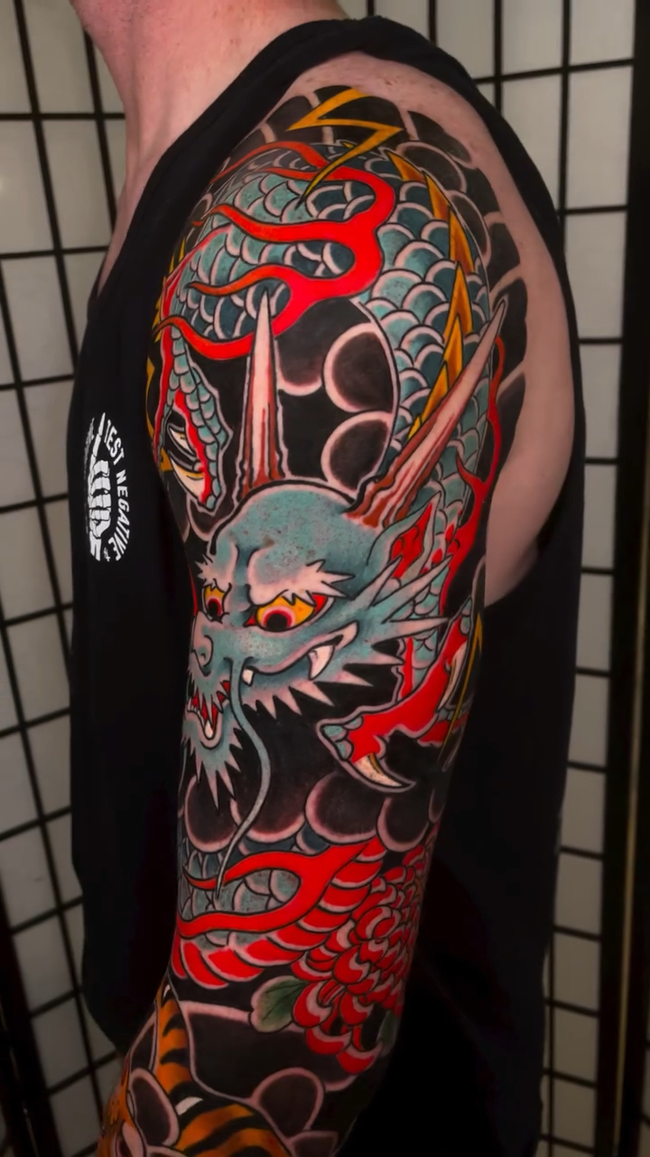 北京纹身/男生传统花臂纹身