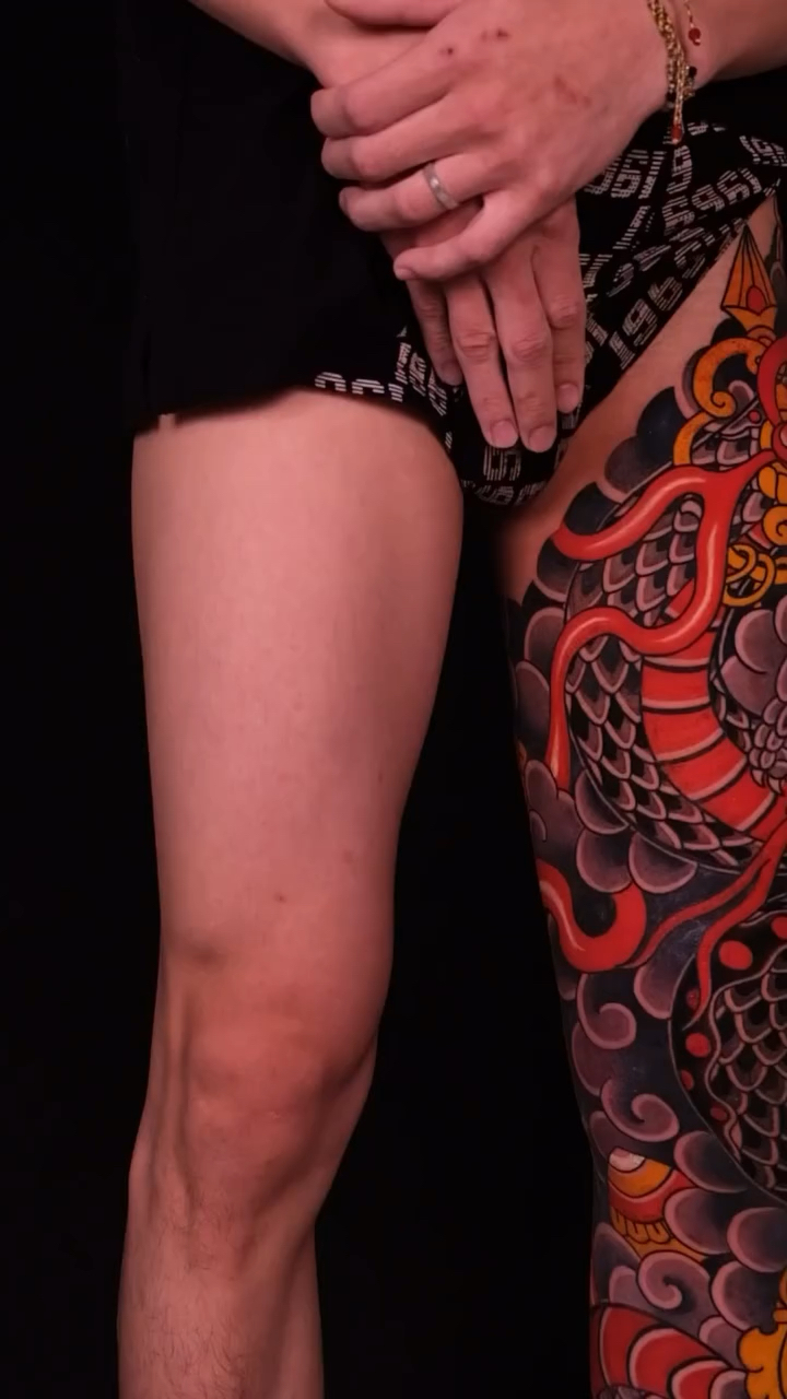 北京纹身/男生老传统花腿纹身