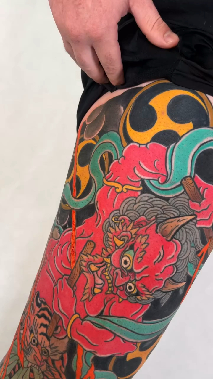 北京纹身/男生传统花腿纹身