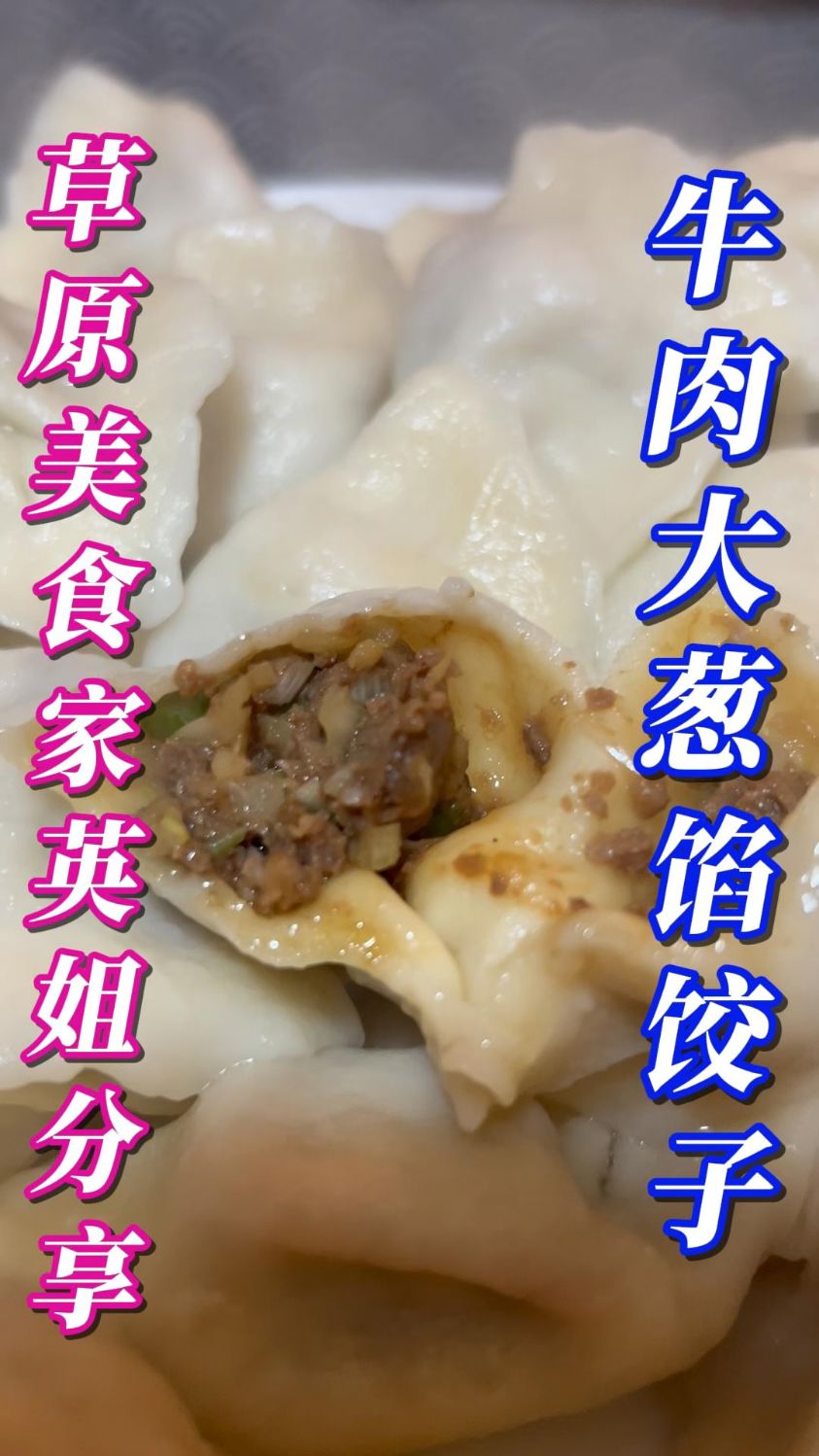 牛肉大葱馅饺子--皮薄馅大，肥而不腻