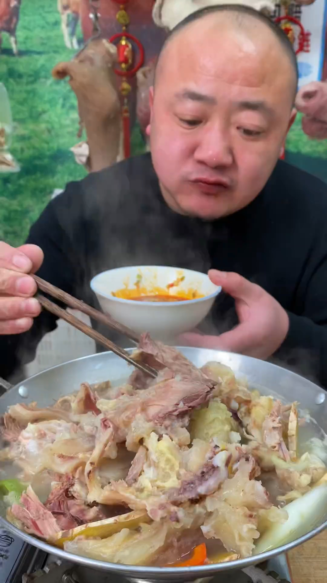 本地小黄牛拆骨肉,农村美食