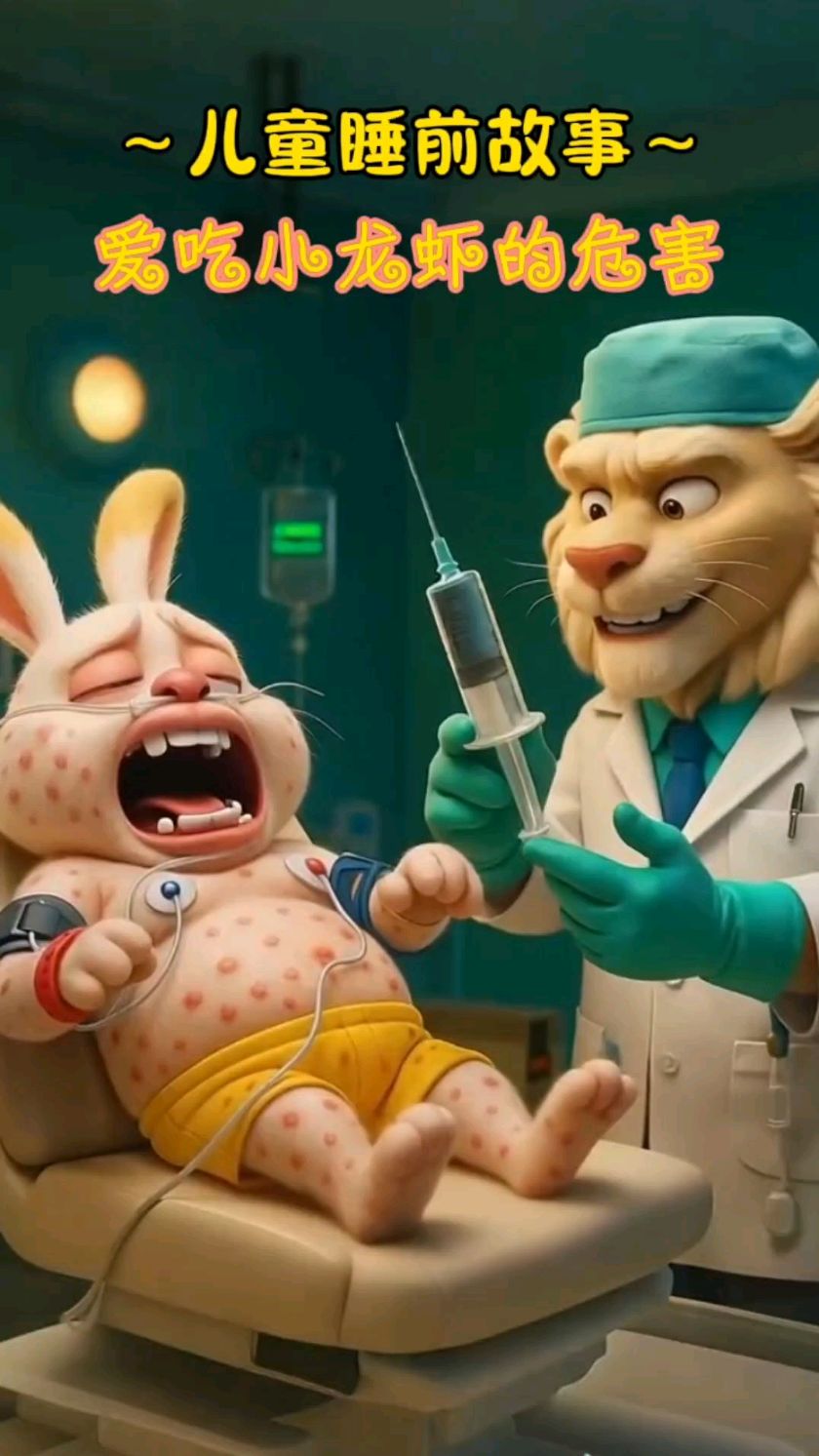 ～儿童睡前故事～《爱吃小龙虾的危害》过敏体质，远离小龙虾，，