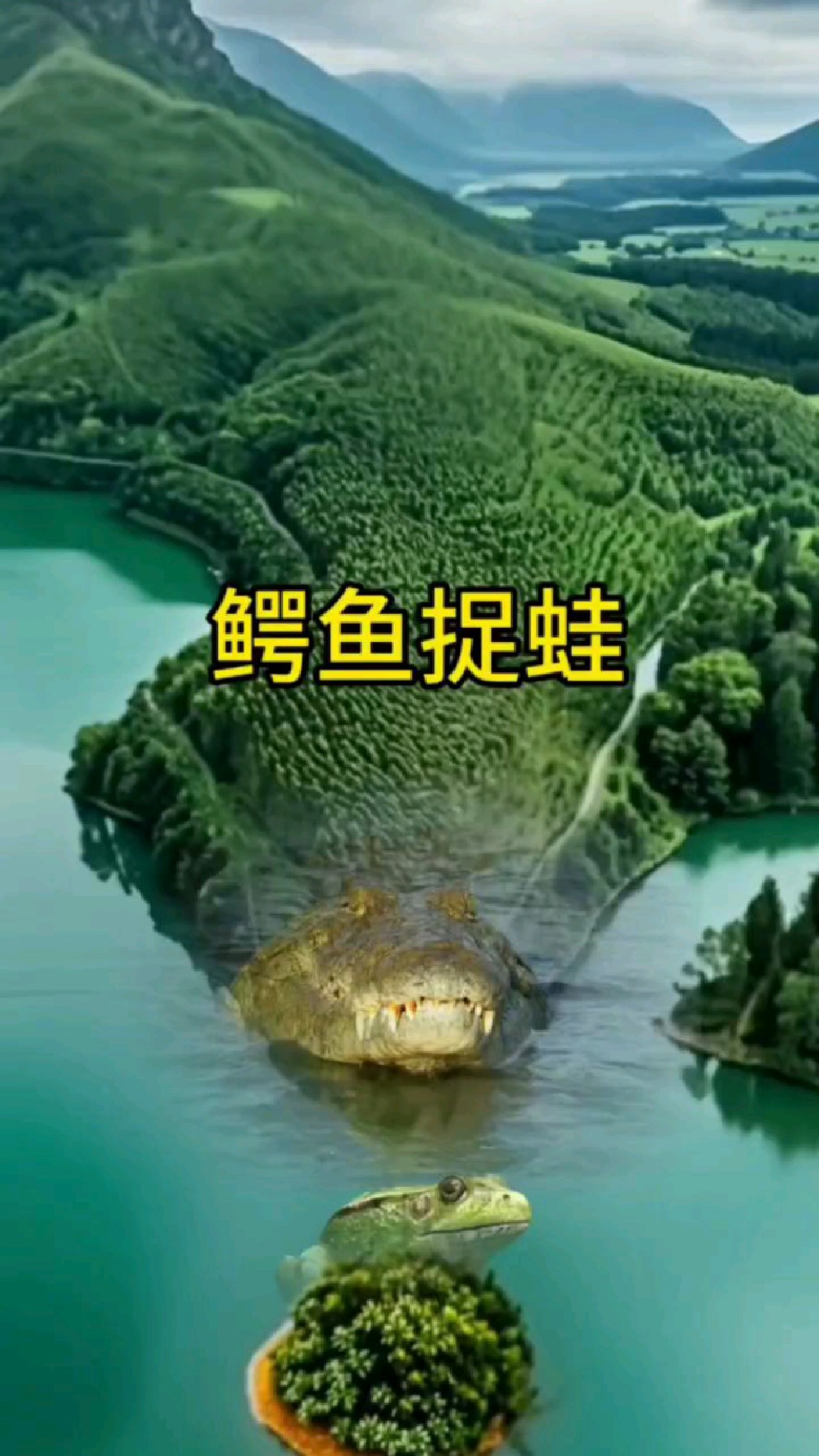 鳄鱼下山捉青蛙?