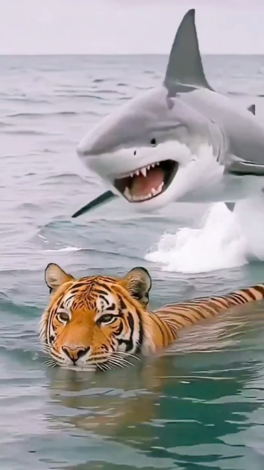 老虎不是鲨鱼的对手