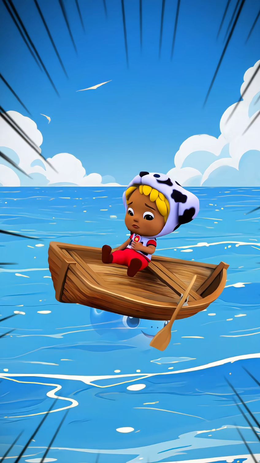 调皮的鲸鱼宝宝,小警察直升机救援