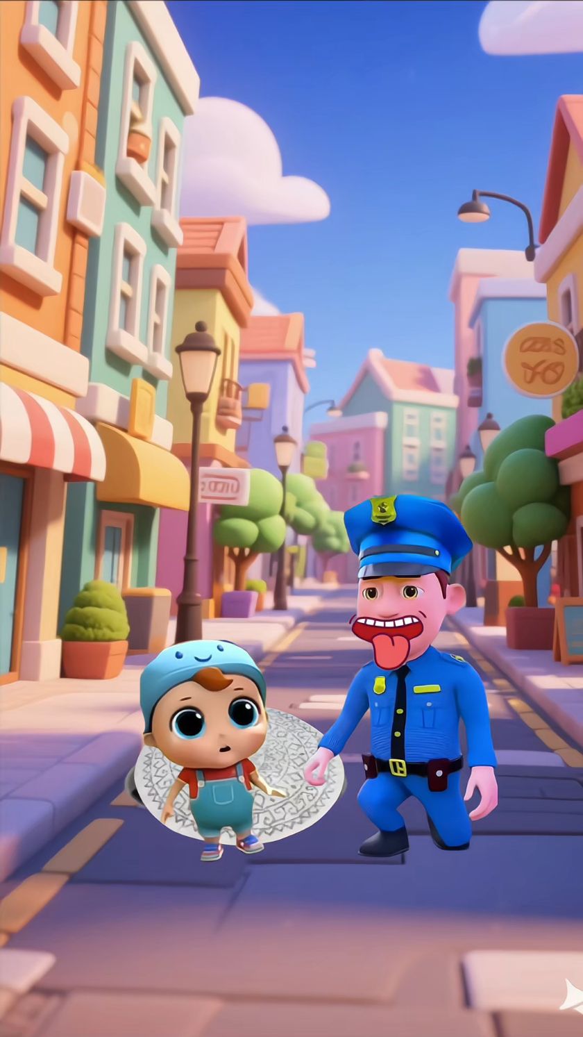 爸爸走路看手机掉井底了