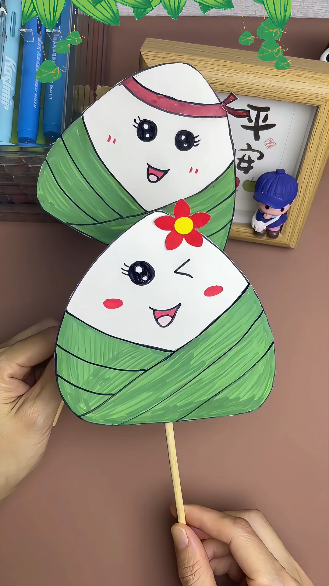端午节,做个最简单扇子#幼儿园手工 #手工diy #创意手工