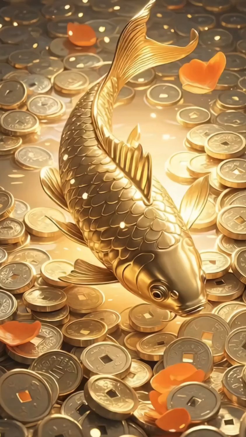 水跃鱼 鱼招财,黄金滚滚到家来