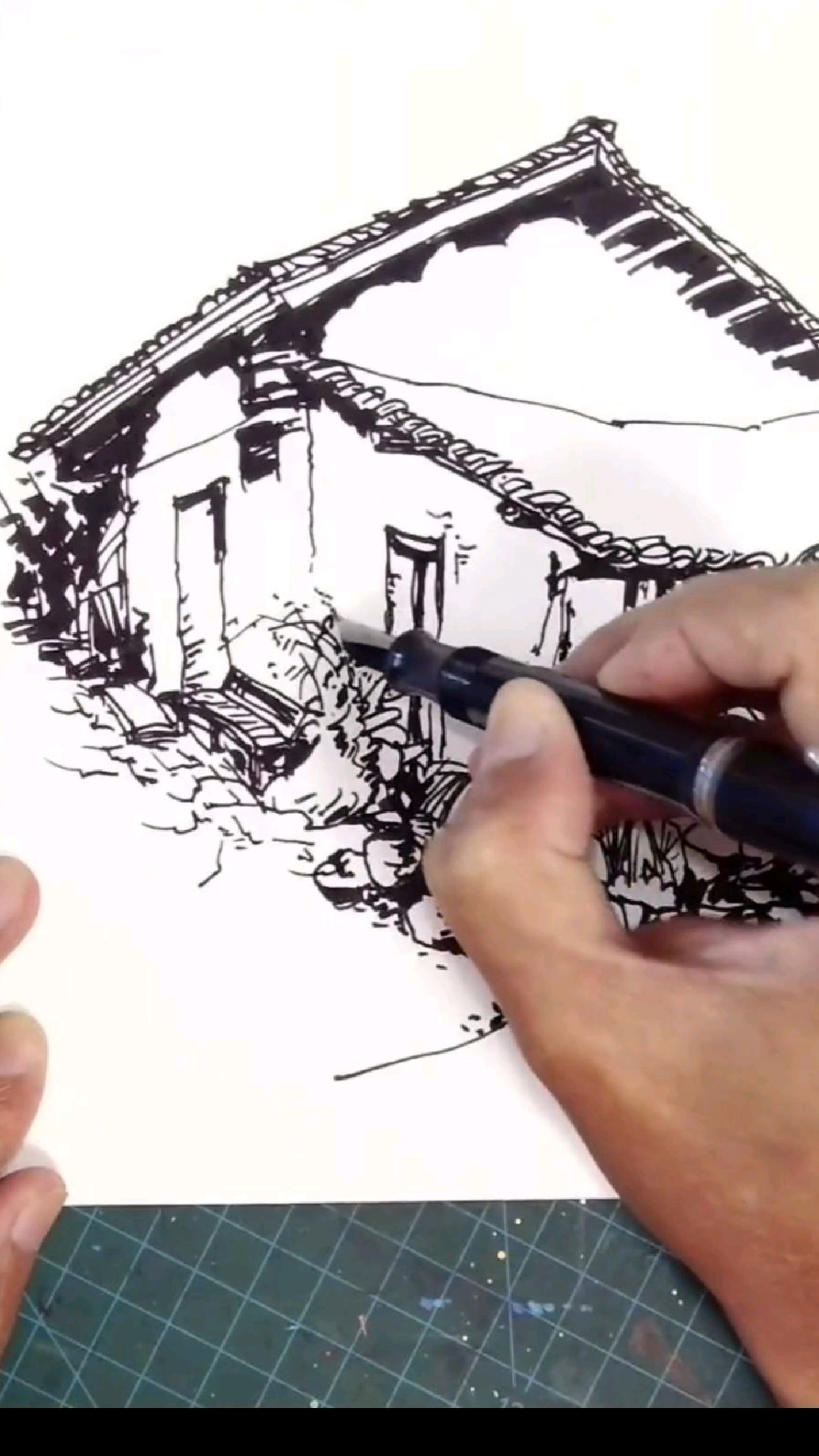 风景速写10。解压力的方式很简单,就是画画
