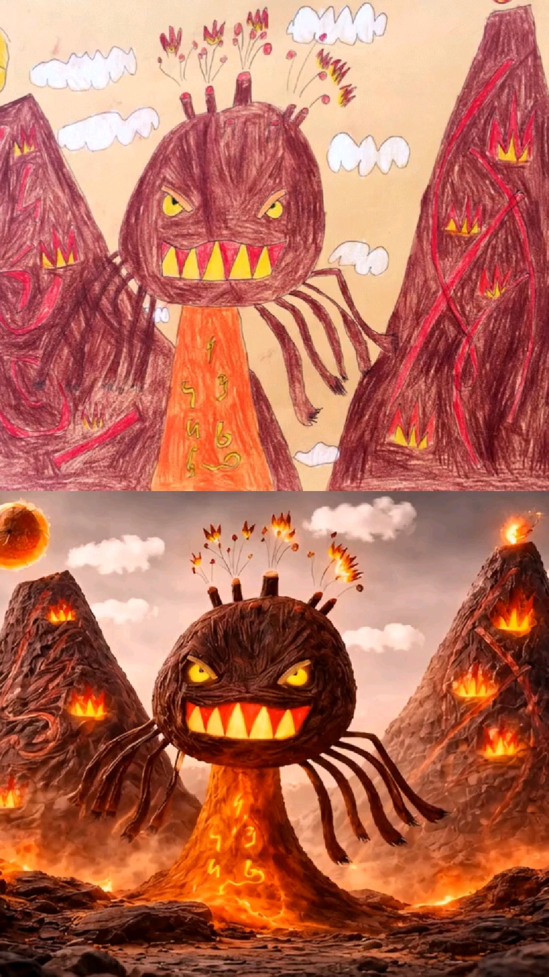 当儿童画变成电影大片#画画