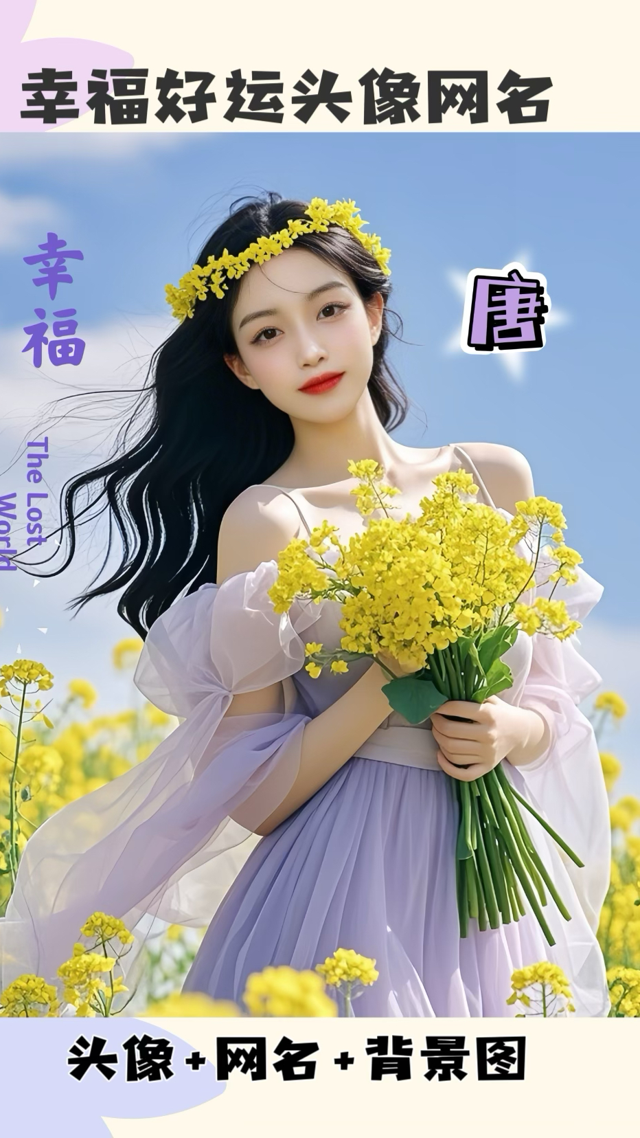女孩油菜花田头像,美得不像话!