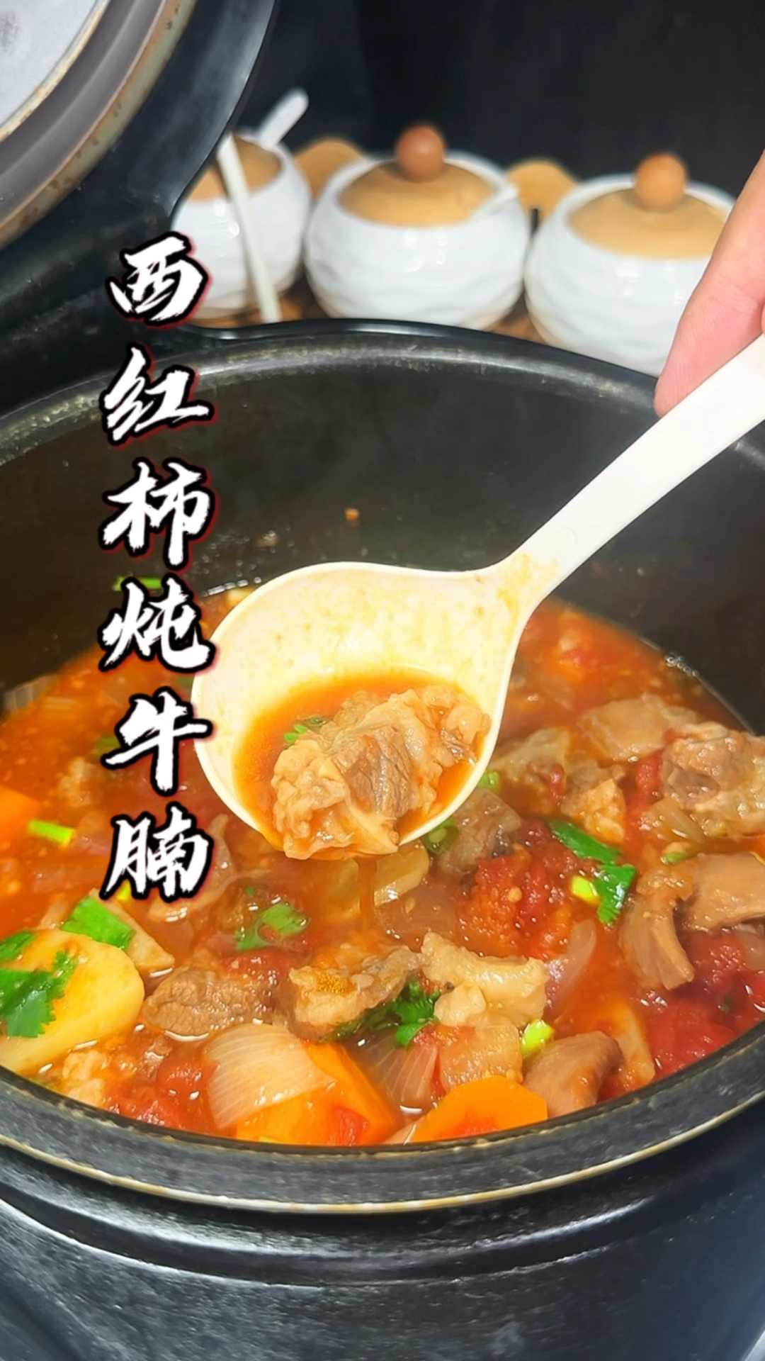 电饭煲西红柿炖牛腩,不加水不加油,清淡美味又营养